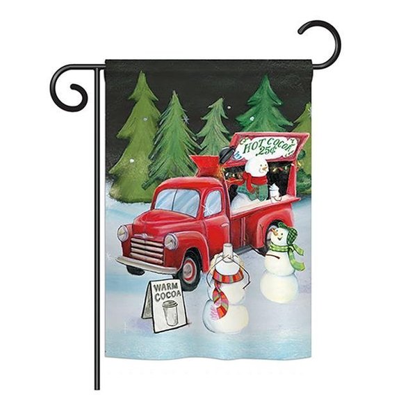 Gardencontrol Snowmen Hot Cocoa Winter - Seasonal Christmas Impressions Decorative Vertical Garden Flag - 13 x 18.5 in. GA962395